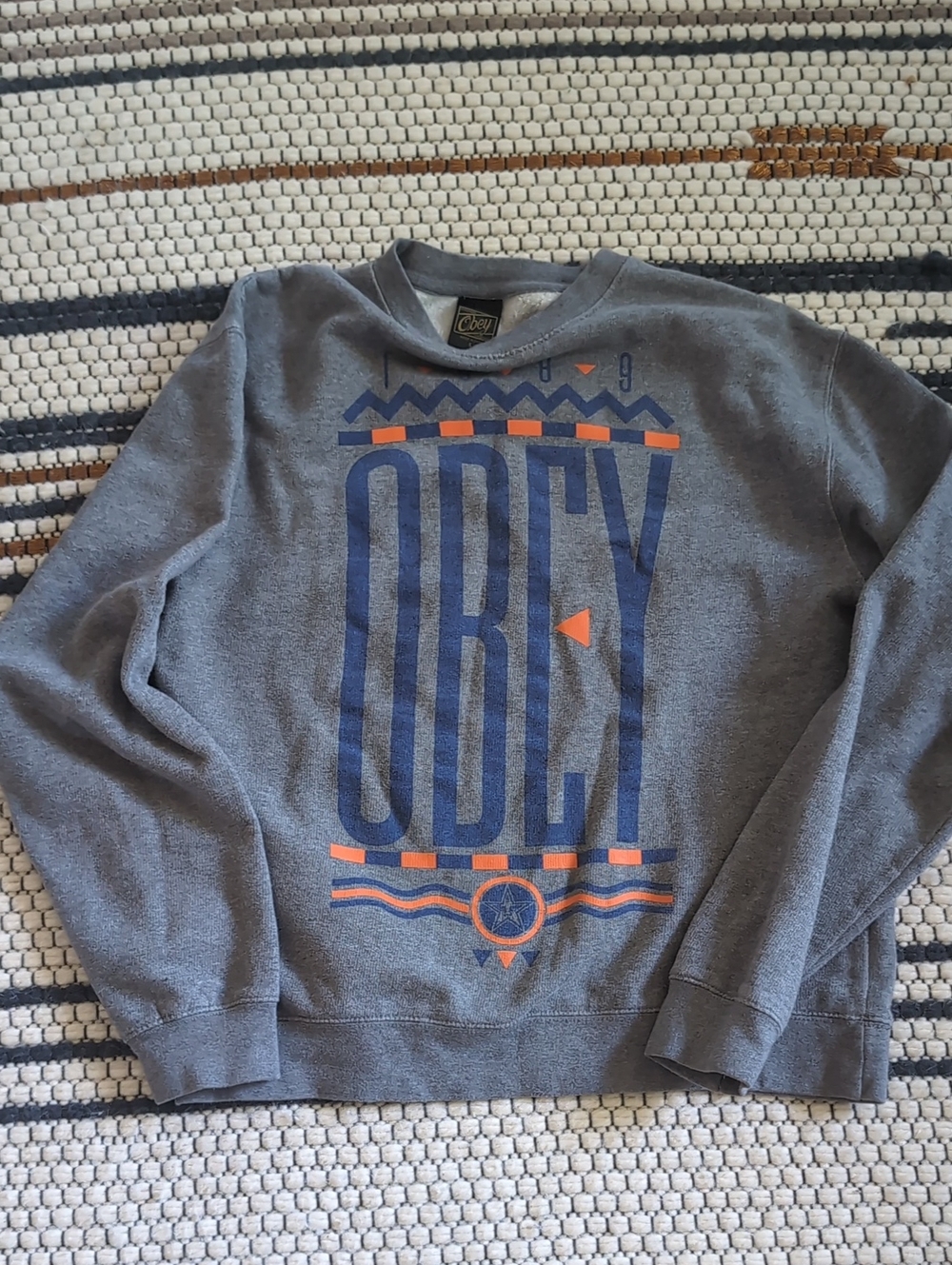Obey Vintage Grey Graphic Crewneck Sweatshirt